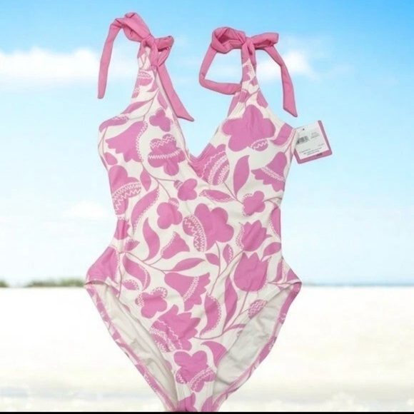 Kate Spade Pink Floral One Piece Swimsuit - Picture 1 of 9